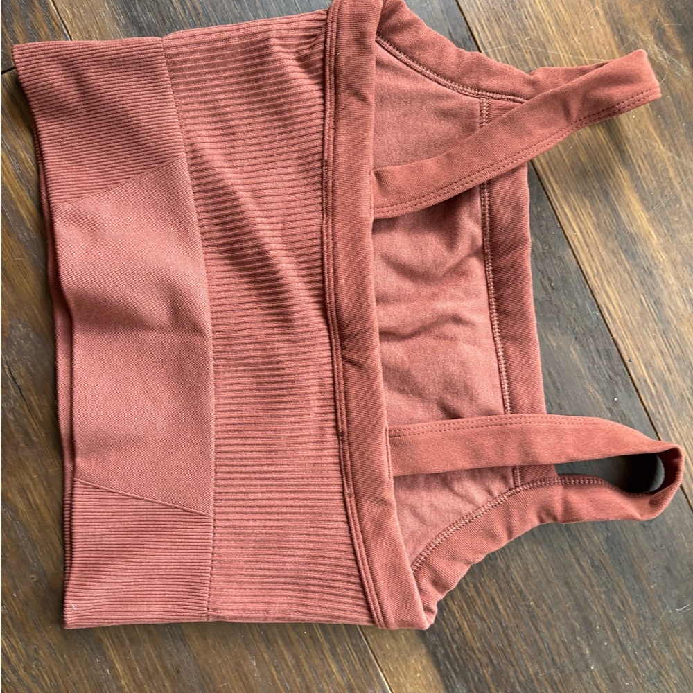 Abercrombie YPB Women's Ribbed Rust Bralette sports bra - Picture 6 of 6